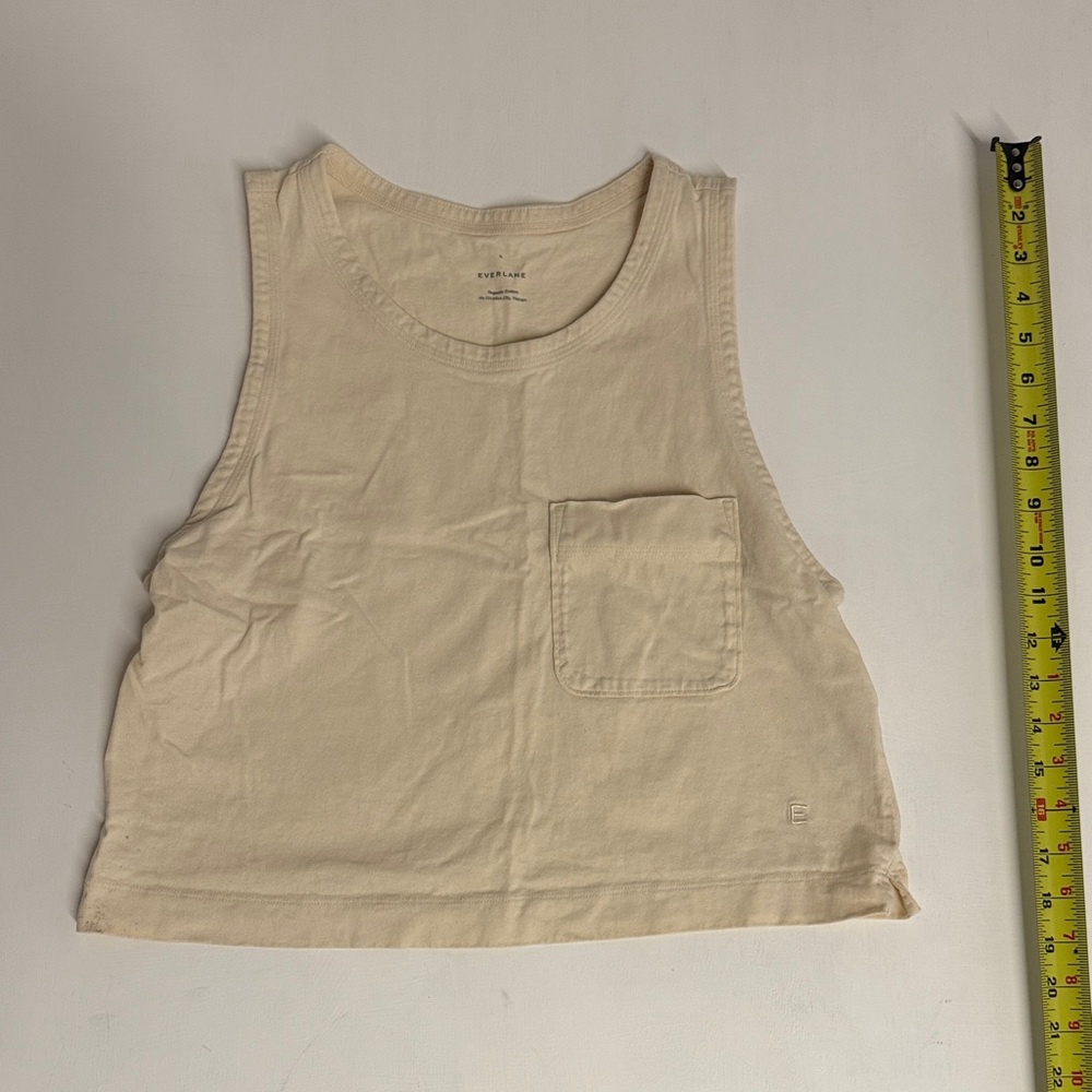 Everlane Cream Sleeveless Crop Top tank